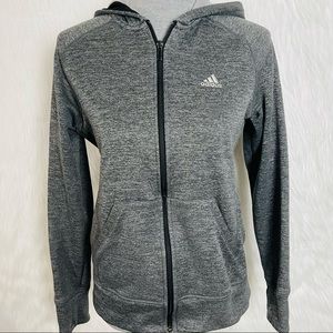 Adidas Grey Space Dye Zip Up Hoodie Jacket